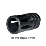 1/2x28 Bird Cage Muzzle Brake For AR-15, Steel, Black