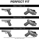 Pistol Holster For Glock 17/22/31 Gen 1-5, Owb, Nylon Pa66