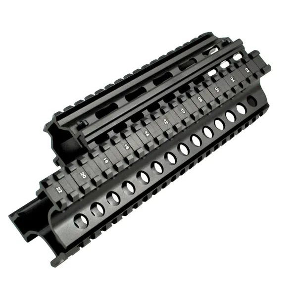 Saiga AK Rifle 7.62x39 2 Piece Handguard Quad Rail - Aluminum - Black