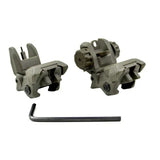AR Style Front And Rear Flip Up Backup Sight Set - Polymer - Black / Tan / Green